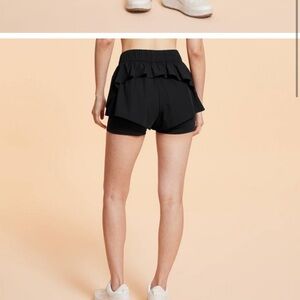 Women's Black Ruffle Skort